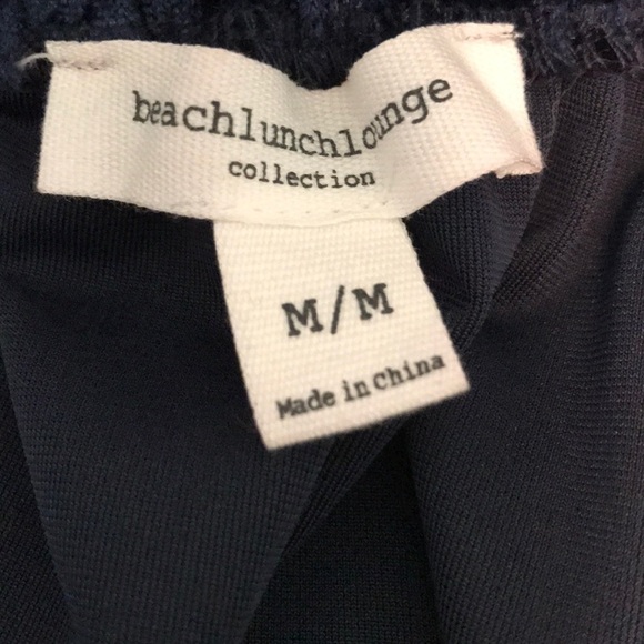 BEACHLUNCHLOUNGE Blue Crushed Velvet Peplum Blouse Fall Winter Holiday Career M - Picture 6 of 7